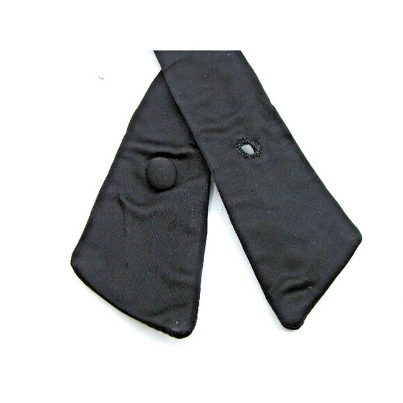 Black Crossover Bow Tie Button Closure Toggle Classic Adjustable Uniform Lee Co - Picture 2 of 6